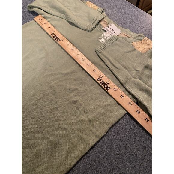 LINEA by Louis Dell'Olio Green Sweater Lace Back XXS elegant Feminine Lined NWT - Picture 10 of 10